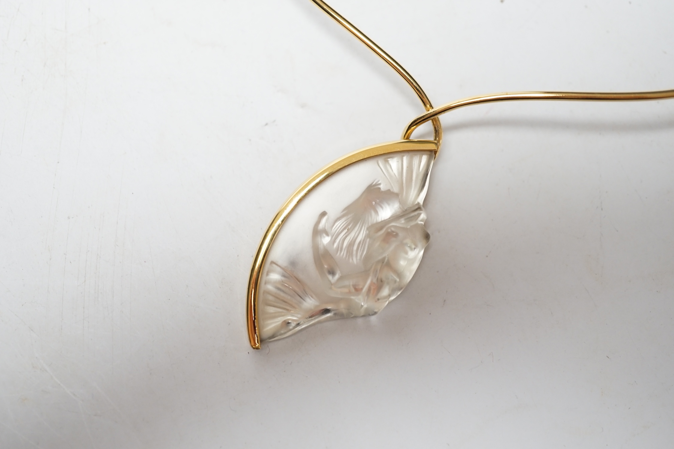 A modern Lalique Collier Acrobate necklet, in Lalique box. Condition - good